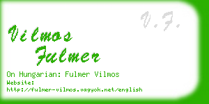 vilmos fulmer business card